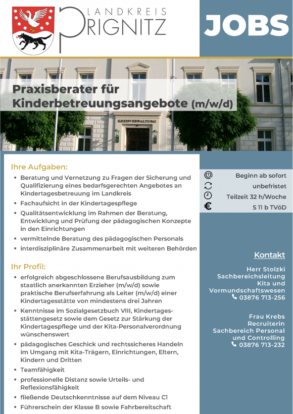 Praxisberater für Kinderbetreuungsangebote (m/w/d) .- Seite 1