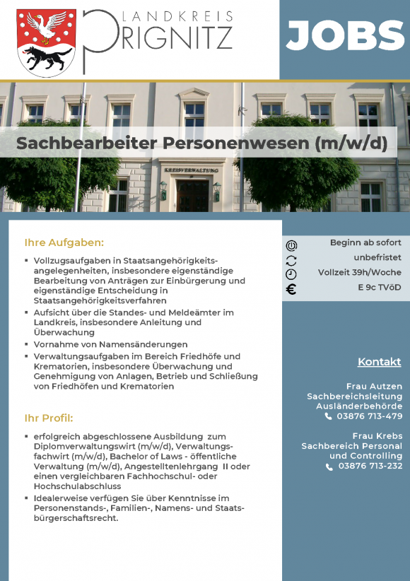 Sachbearbeiter Personenwesen (m/w/d) - Seite 1