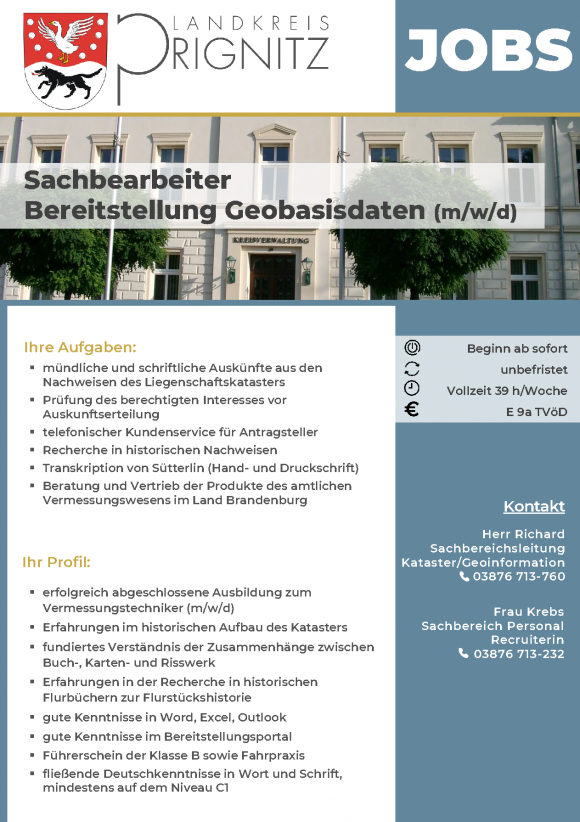 Sachbearbeiter Bereitstellung Geobasisdaten (m/w/d) - Seite 1